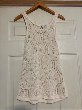 GAP Cream Crochet Knit Tank Top/Cover Up